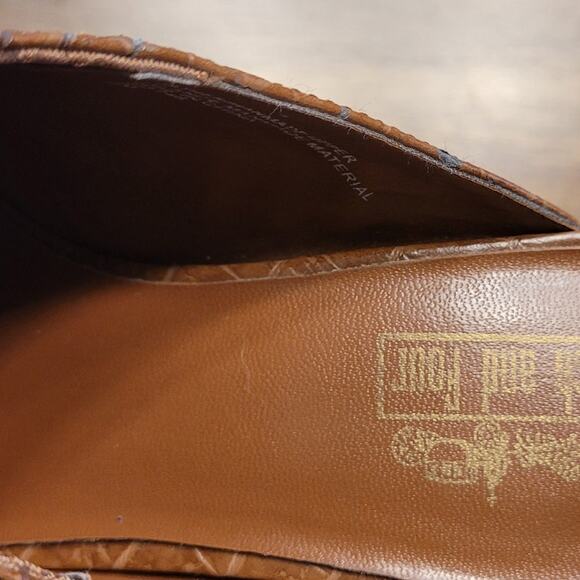 Vintage Coach & Four Brown Leather Suede Mules Women’s 7.5 EUC - Picture 6 of 9